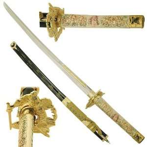  Golden Samurai Warrior Sword with Scabbard: Sports 