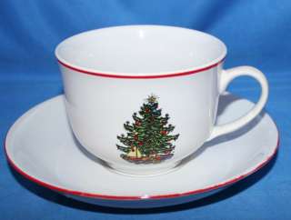 Cuthbertson American Christmas Tree China Dinnerware Cup and Saucer (s 