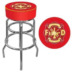  Fire Fighter Logo Padded Bar Stool   Game Room Products By 