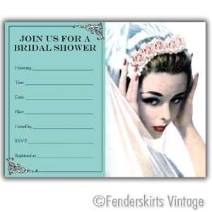   Vintage Rose Bride Wedding Shower Invitations