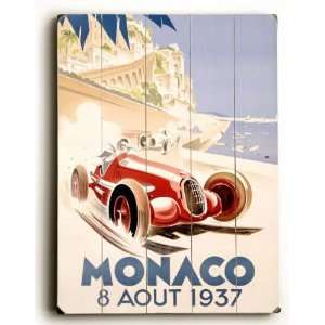  Wood Sign : 1937 Monaco Grand Prix F1 Race: Home & Kitchen