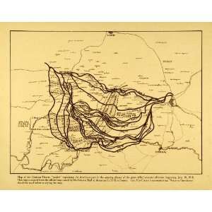   Battle American Military War Operations Map   Original Rotogravure
