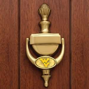 NCAA West Virginia Mountaineers Solid Brass Door Knocker:  