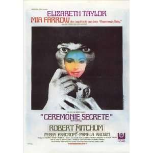 Secret Ceremony Poster French 27x40 Elizabeth Taylor Robert Mitchum 