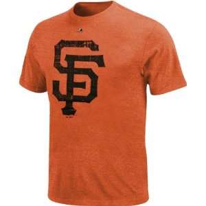  San Francisco Giants Heathered Orange Majestic Two Bagger T Shirt 
