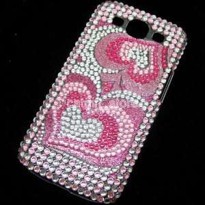 For Samsung Galaxy S3 I9300 I535 pink tow love Bling 