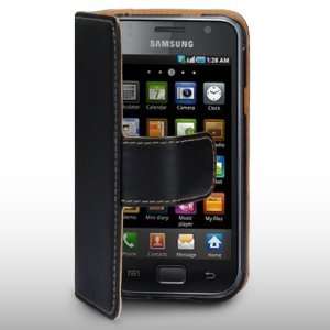  SAMSUNG i9000 GALAXY S BLACK SOFT LEATHER WALLET CASE BY 