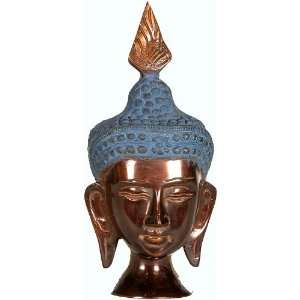  Thai Buddha Head   Brass Sculpture
