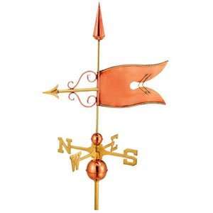  Banner Full Size Antiqued Copper Weathervane Patio, Lawn 
