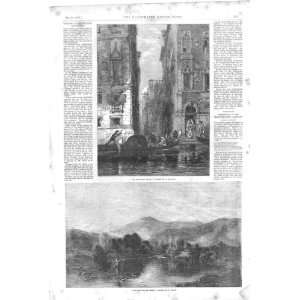    On Grand Canal By Holland Antique Print 1855