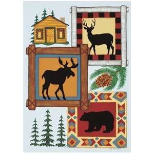   Large Flag Bear Moose Deer Lodge Decorative Flag: Patio, Lawn & Garden