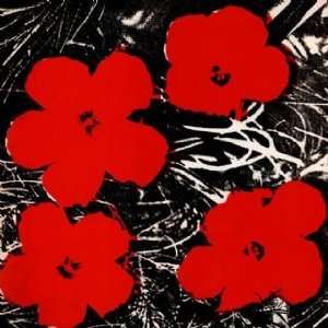  Andy Warhol 36W by 36H  Flowers (Red), 1964 CANVAS 