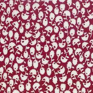   Cream Flowers on Deep Red By Marcus Fabrics Arts, Crafts & Sewing