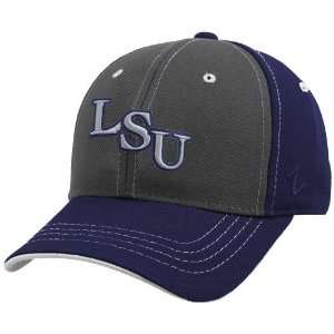  Zephyr LSU Tigers Two tone Slingshot Fitted Hat: Sports 