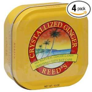 Reeds Crystallized Ginger in Tin, 10 Ounces (Pack of 4)  