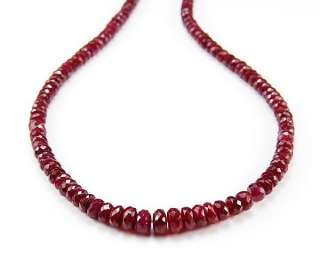 Natural Ruby Faceted Rondelle Gemstone Beads 3 5mm.  
