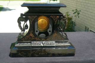 Ansonia Rosalind Cast Iron Clock Case Statues Original Antique  