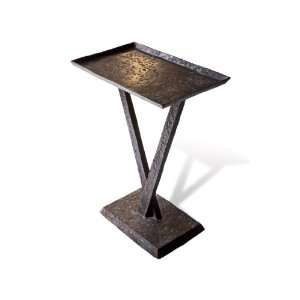   French Rustic Outdoor Antique Verdi Side Table: Furniture & Decor