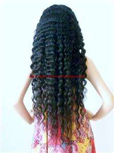   Human Malaysian Hair Remi Remy Wig #1 Black, Deep Wave 28Density 150