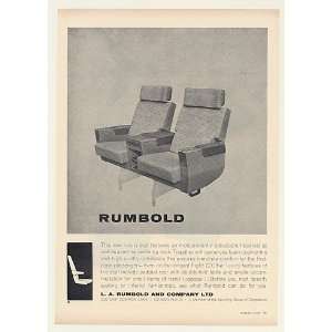  1963 Rumbold Luxury Airplane Seat Print Ad (46653)