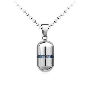  Steel Love Forever Capsule Pendant Necklace, High End Necklace 