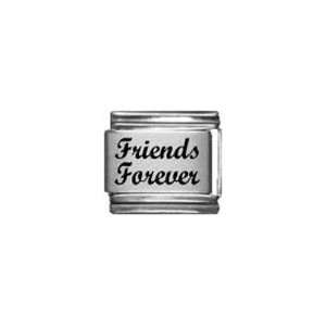  Friends Forever Laser Etched Italian Charm: Jewelry