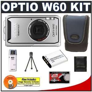  Pentax Optio W60 Waterproof Digital Camera (Silver 