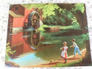 intage Paul Detlefsen Old Mill Stream Picture Print in good used 