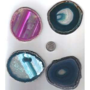  Three Inch Brazilian Agate Slices Set of 4 Craft or 