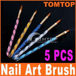 PCS 2 Ways Acrylic Nail Art Brush Pens Cuticle Pusher  