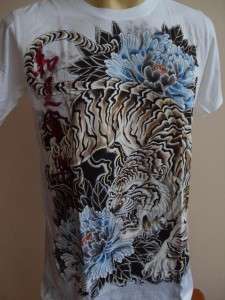 Emperor Eternity Peony Tiger Tattoo T shirt white S M L  