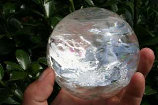 81mm(3.1) Quartz Rock Crystal Sphere/Ball,rainbows  