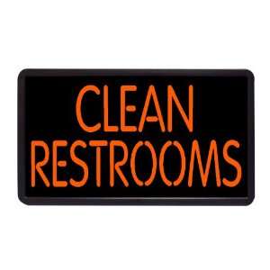    Clean Restrooms 13 x 24 Simulated Neon Sign: Home & Kitchen