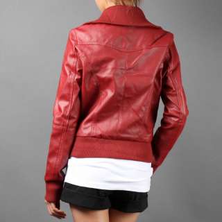Designer Motorcycle Juniors Womens Chic Faux LEATHER Bomber Jacket sz 