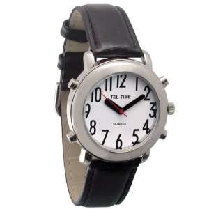   Talking Watch with White Dial Leather Band