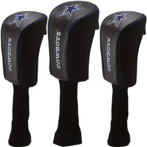   Dallas Cowboys 3 Pack Golf Club Headcovers   Black