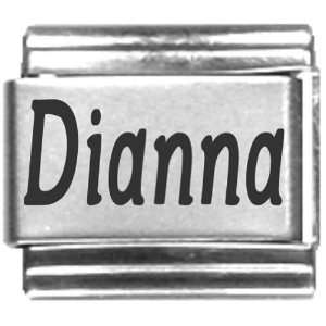  Dianna Purple Heart Laser Name Italian Charm Link Jewelry