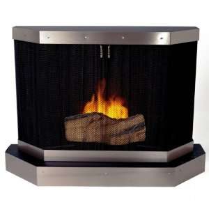  Oakland Nickel Trim Gel Fuel Fireplace with Split Cedar 