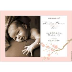 Blossom personalized girl baby/birth digital photo announcement 
