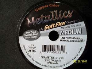 Soft Flex Beading Wire   Copper (.019 dia.)  