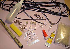 diy Name on Rice Necklace Kit GLASS VIALS black cord 5  