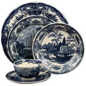   Piece Blue and White Porcelain Dinner Place Setting