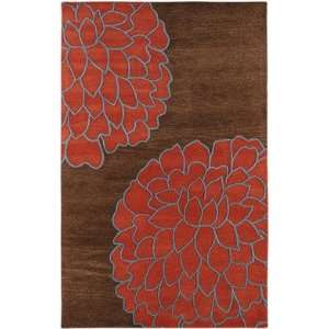  Surya Artist Studio Art 206 3 x 5 Brown / Sky / Coral Red 