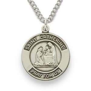 Artists, Sterling Silver Engraved Medal Christian Jewelry Patron Saint 