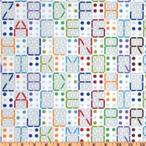  44 Wide Timeless Treasures Braille Alphabet White Fabric 