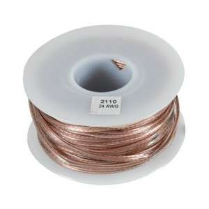  JSC Wire Speaker Wire Cable 24 AWG Clear 100 ft. USA Electronics