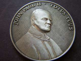 1988 Pope John Paul II Oxidized Silver Medallion  