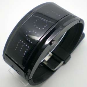 White LED Black Silicone Band Men Bracelet Wrist Watch DIY Your 