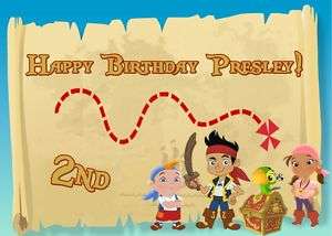Picture Birthday Cake on Jake And The Neverland Pirate Edible Cake Topper Party