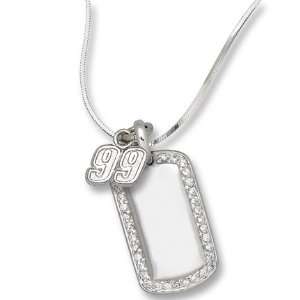  Carl Edwards 99 on Sterling Silver Mini Dog Tag Necklace 